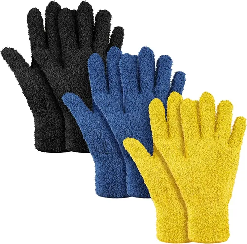 Miniatura 10 de Patelai 12 pares de guantes de microfibra para limpiar plantas de interior, persianas, muebles, casa (colores surtidos, medianos)