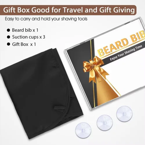 Miniatura 5 de Recogedor de babero para barba, atrapador de pelo de barba para fregadero, regalos de cumpleaños para hombres, él novio, capa de barba antiadherente