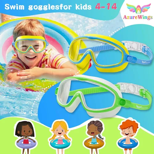 Miniatura 2 de Paquete de 2 gafas de natación para niños, sin fugas, antivaho, anti-UV, para niños y niñas de 4 a 14 años