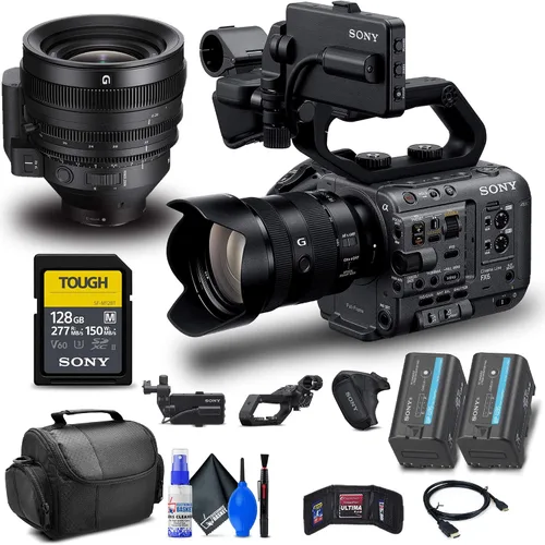 Sony Kit de cámara de cine digital FX6 con lente de 0.945-4.134 in (ILME-FX6VK) + lente Sony FE C T3.1 G de 0.630-1.378 in + tarjeta de memoria