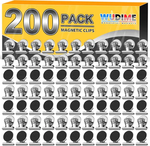 Miniatura 13 de 20 unidades de clips magnéticos, imanes para nevera, imanes para refrigerador, clips magnéticos negros para pizarra, imanes de clip