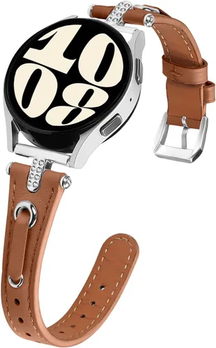 Miniatura 2 de DEALELE Correas compatibles con Samsung Galaxy Watch 6/6 Classic / 5/5 Pro / 4/4 Classic/Galaxy 3 1.614 in / Active 2, correa de repuesto de cuero