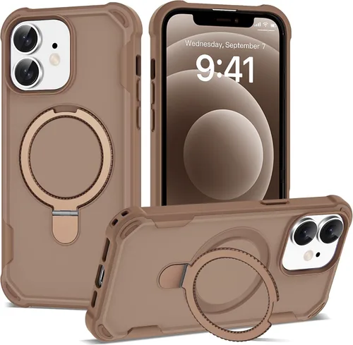 Miniatura 36 de Funda compatible con iPhone 12 y 12 Pro de 6.1 pulgadas con soporte de anillo magnético [protección militar contra caídas] [compatible con MagSafe]