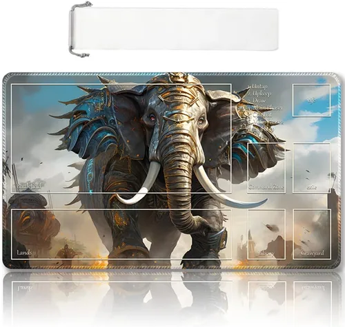 Miniatura 41 de Tapete de Juego MTG Premium Cosido con Zonas y Respaldo de Goma Antideslizante - Tapete de Juego TCG para MTG y Otros Juegos de Cartas - Diseño Dkt