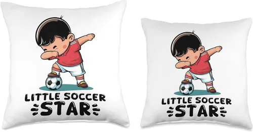Miniatura 3 de Dabbing Soccer Boy Little Soccer Funny Star Kids Football Throw Pillow