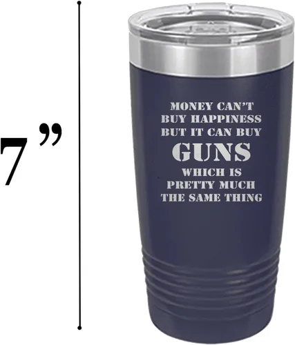 Miniatura 5 de Rogue River Tactical Taza divertida de caza de 20 onzas, taza de viaje con pistola de felicidad, con tapa de acero inoxidable, regalo para papá
