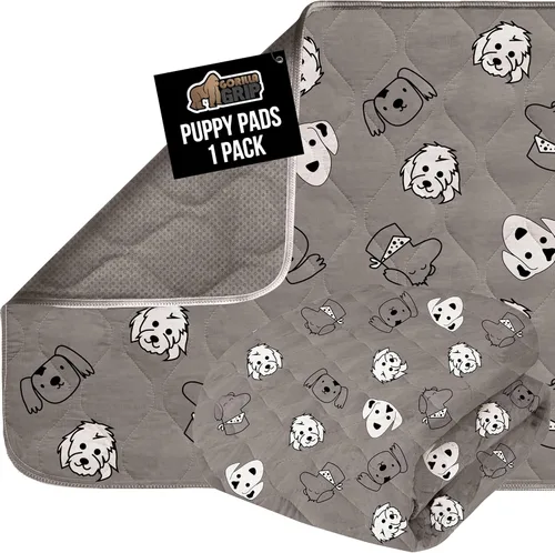 GORILLA GRIP - Almohadillas lavables para cachorros, 18x12, alfombrilla antideslizante para jaula de perros, almohadilla impermeable de tela para