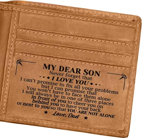 Regalos de cumpleaños para el día del padre para hijo, billetera de papá a hijo para hombres, regalos de graduación para hijo de papá, Carteras para