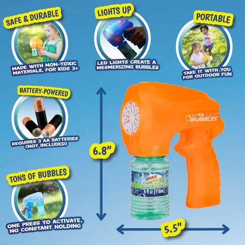 Miniatura 5 de Lanzador de burbujas iluminado: soplador automático de burbujas para niños, juguete de verano al aire libre y fiesta en la piscina
