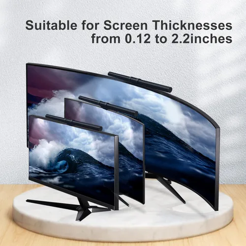 Miniatura 8 de Barra de luz para monitor, apta para monitor curvo/plano, lámpara de trabajo LED de lectura USB para cuidado de los ojos con control táctil, sin