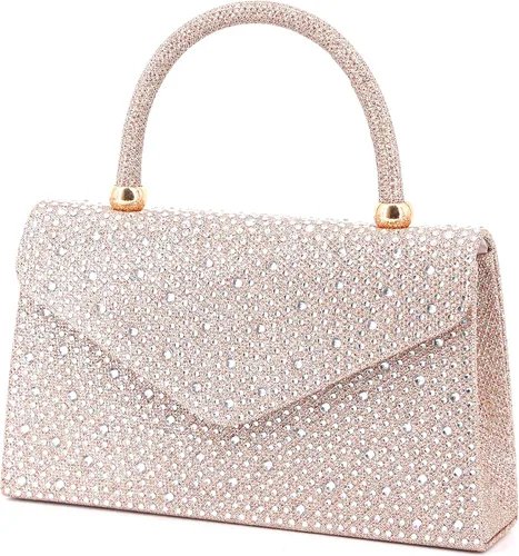 Miniatura 4 de Naimo Bolso de mano de cristal brillante con asa superior bolso de hombro cruzado para boda fiesta novia