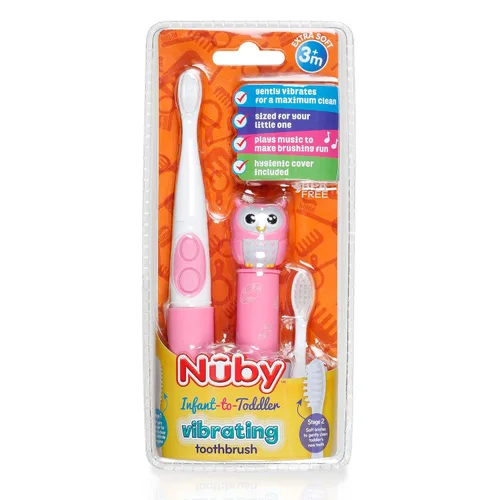 Miniatura 5 de Nuby Cepillo de dientes eléctrico con carácter animal, búho
