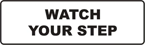 Miniatura 46 de Signs ByLITA Letrero estándar para pared o puerta con texto en inglés «Watch Your Step», señalización de salud y seguridad (negro), mediano