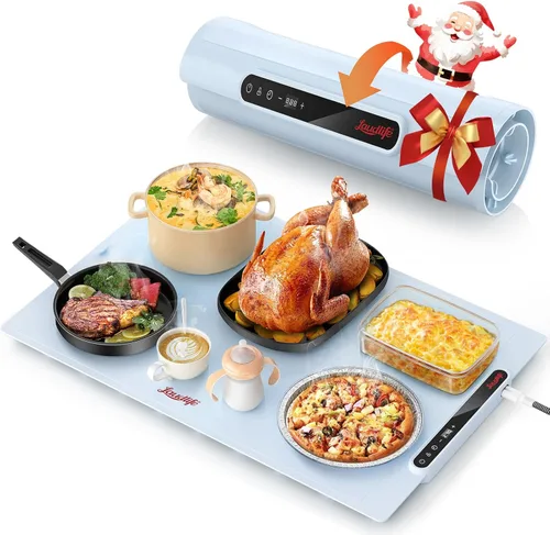 Miniatura 14 de Tapete de calentamiento de alimentos extra grande para encimera (XXL 36 x 16 pulgadas), almohadilla térmica de superficie completa con 4 ajustes