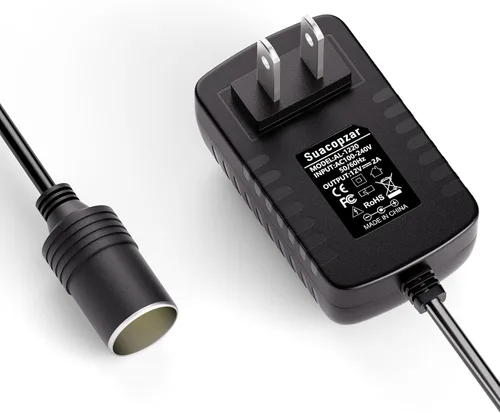 Miniatura 8 de Convertidor de CA a CC de 12 V 24 W, enchufe para encendedor de cigarrillos de automóvil, 100-240V a 12V 2A AC/DC adaptador de alimentación