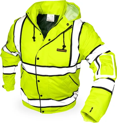 KwikSafety Chaquetas reflectantes | Bombarderos de trabajo de alta visibilidad aislados para hombre | Amarillo, Naranja, Multicolor 1. Amarillo