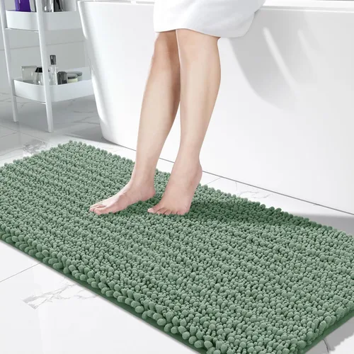 Miniatura 73 de Yimobra Alfombras de Baño Antideslizantes Lavables - Alfombra de Baño de Chenilla Ultra Suave Absorbente, Alfombra Peluda de Secado Rápido para Negro