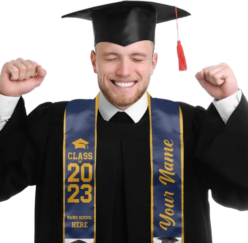 Miniatura 5 de DOPTIKA Estola de graduación personalizable, clase de estola de graduación 2024, estolas para graduación 2024, regalos de banda de graduación