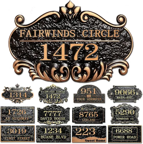 Miniatura 21 de Placa personalizada de dirección de casa, letrero de dirección de nombre de calle personalizado para números de casa, placa para buzón de garaje