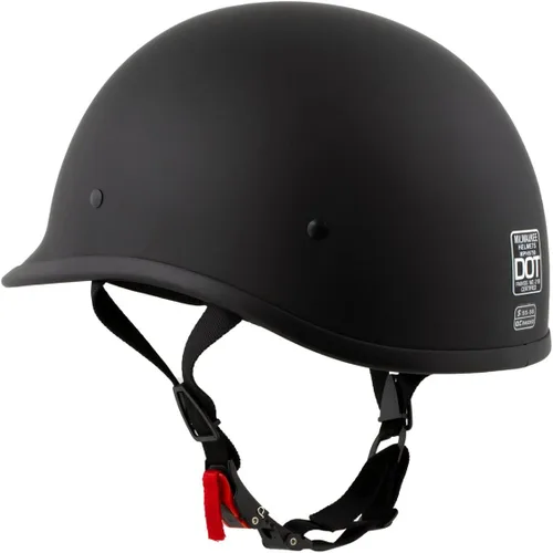 Miniatura 8 de Milwaukee Helmets MPH9750DOT - Casco de media motocicleta negro mate aprobado por puntos para hombres y mujeres, talla L