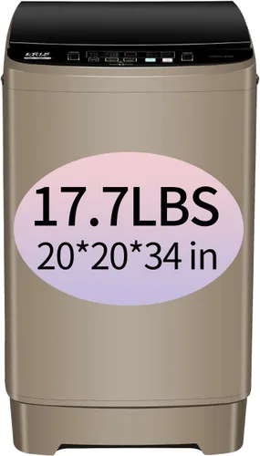 Miniatura 10 de KRIB BLING Lavadora completamente automática con pantalla LED, bomba de drenaje de lavadora de 17.7 libras, 10 programas y 8 niveles de agua Gris
