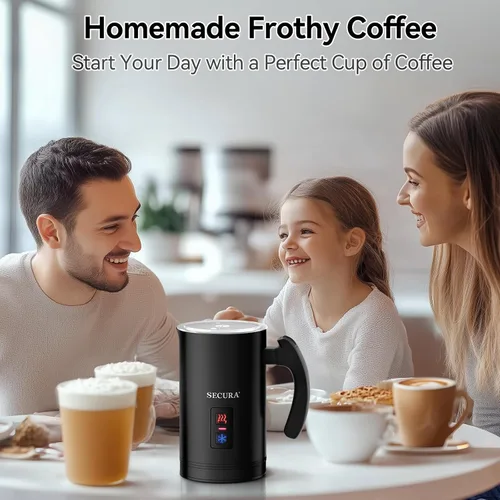 Miniatura 7 de Secura Espumador de Leche Eléctrico, Vaporizador Automático de Leche Espuma Caliente o Fría para Café, Cappuccino, Latte, Calentador de Leche