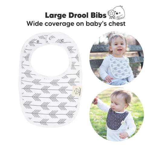 Miniatura 2 de Paquete de 8 baberos orgánicos para niños y niñas, baberos de algodón suave para babear y dentición para bebés niñas y niños, extra absorbentes