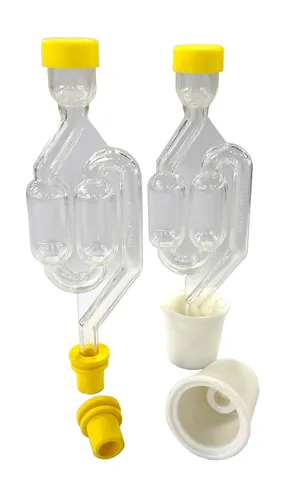 North Mountain Supply Esclusa italiana de fermentación de doble burbuja con ojal y bollo universal Carboy, paquete de 2 para elaboración de cerveza