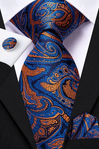 Miniatura 36 de Dubulle Corbata tejida de cachemira para hombre y gemelos de pañuelo para hombre, conjunto de gemelos para boda formal y negocios