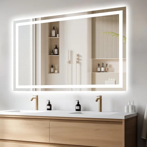 Miniatura 10 de Hivone Espejo de Baño LED de 24X32 con Luces, Antivaho, Regulable, Retroiluminado + Iluminado Frontal, Espejo Inteligente de Tocador de Baño
