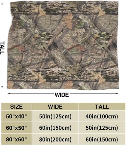 Miniatura 4 de Manta de caza camuflaje forestal Funacola, manta de cama súper suave y cálida para sofá, dormitorio, oficina, coche, manta de franela de felpa