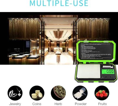Miniatura 7 de Báscula de bolsillo de gramos Fuzion, báscula digital para joyería de 500 g x 0.01 g, báscula mini de 6 modos de conversión con pantalla LCD, tara