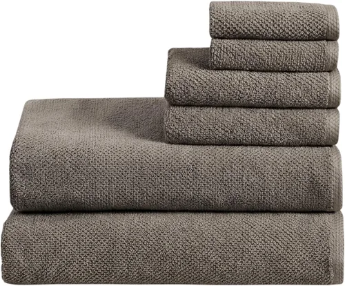 Miniatura 15 de Great Bay Home - Juego de 4 toallas de baño de 54x27, 100% algodón - Toallas absorbentes, de secado rápido y duraderas para decoración del baño