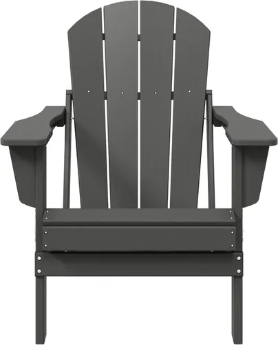 Miniatura 29 de WestinTrends Malibu HDPE - Silla plegable Adirondack de polietileno para exteriores, color negro
