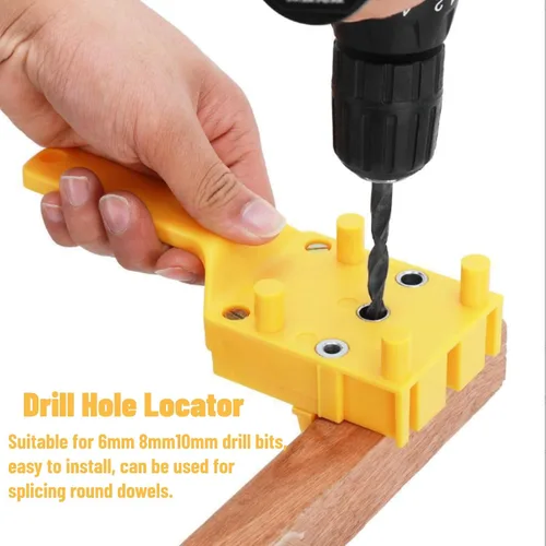 Miniatura 3 de 8 unids/set localizador de agujeros de perforación para carpintería, plantilla de clavija de clavija de conexión de tablero de madera, localizador