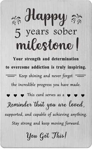 Miniatura 15 de TGCNQ Regalos de sobriedad de 1 mes - Regalos de recuperación para mujeres y hombres - Tarjeta de metal de aniversario sobrio de 30 días