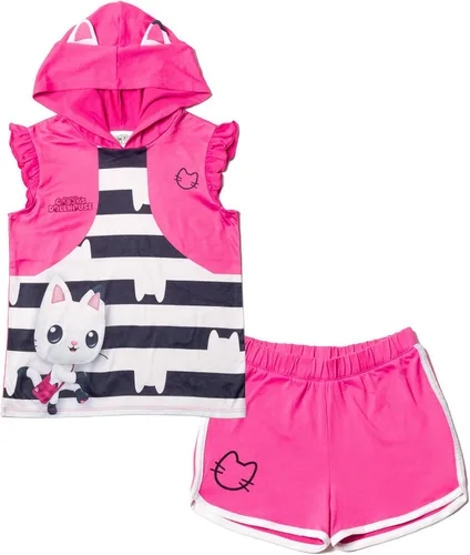 Dreamworks Gabby's Dollhouse Kitty Fairy Pandy Paws - Camiseta sin mangas y pantalones cortos para niñas pequeñas y grandes