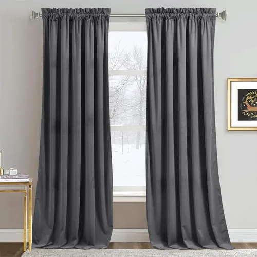 Miniatura 32 de RYB HOME Cortinas de terciopelo verde oliva de 72 pulgadas de largo, cortinas opacas con aislamiento térmico, tratamiento de ventana, decoración