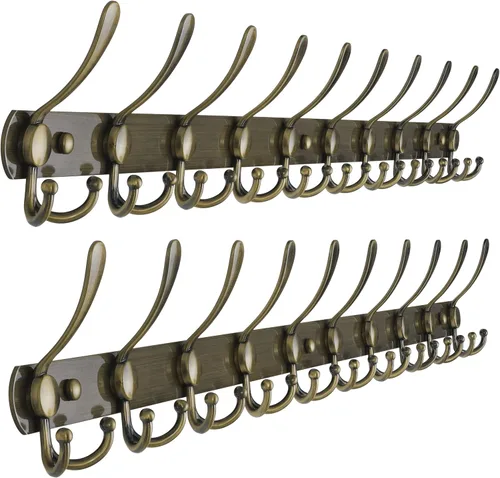 Miniatura 51 de Dseap - Perchero para pared, 5 ganchos triples, resistente, acero inoxidable, riel de gancho de metal para abrigos, sombreros, toallas, bolsos