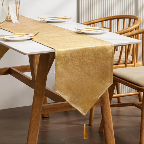Miniatura 13 de BALCONY & FALCON Camino de mesa con borlas, lavable a máquina, caminos de mesa decorativos de lujo para el hogar para comedor, fiestas, banquetes