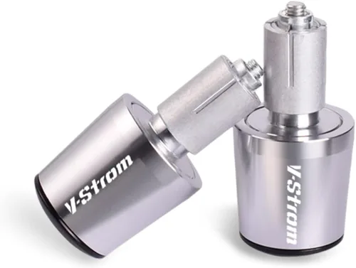 Miniatura 3 de Tapas de manillar de motocicleta para motocicleta, extremos de barra de enchufe, 0.866 in, aluminio CNC para Suzuki DL650 V-Strom 650 Vstrom Plata