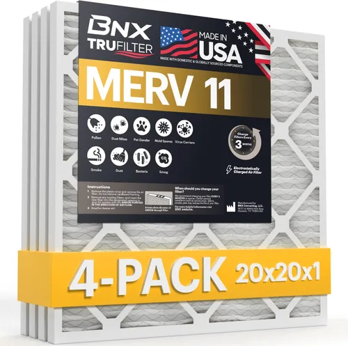 Miniatura 50 de BNX TruFilter MERV 11 - Filtro de aire 16 x 16 x 1 pulgadas (paquete de 6) – Fabricado en Estados Unidos – Filtro de aire acondicionado