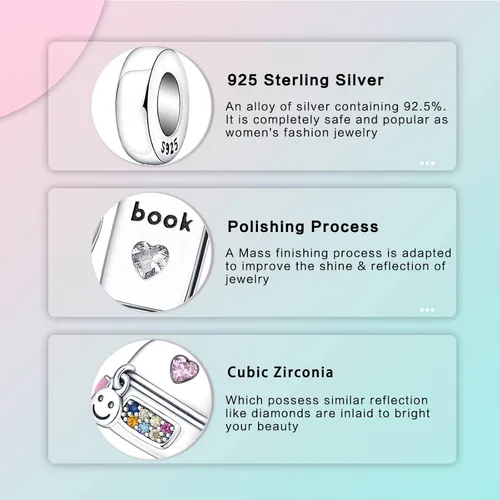 Miniatura 5 de Abalorio de plata de ley 925 para madre, hija, abuela, para familia, amor, madre, hija, abuela, para pulseras, collares, dijes, abalorios, joyería
