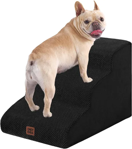 Miniatura 31 de EHEYCIGA Rampa de escaleras curvadas para perros pequeños de 15.7 pulgadas de alto, escalones para perros de 3 escalones para sofá y silla