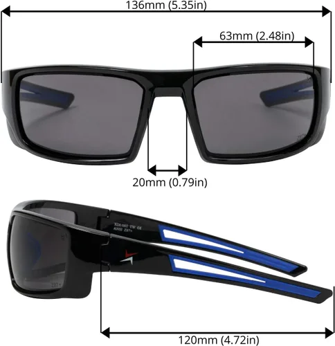 Miniatura 4 de X Power Lentes de sol de seguridad ANSI Z87+ lentes y marco de policarbonato resistentes a los impactos (fabricados en Taiwán)
