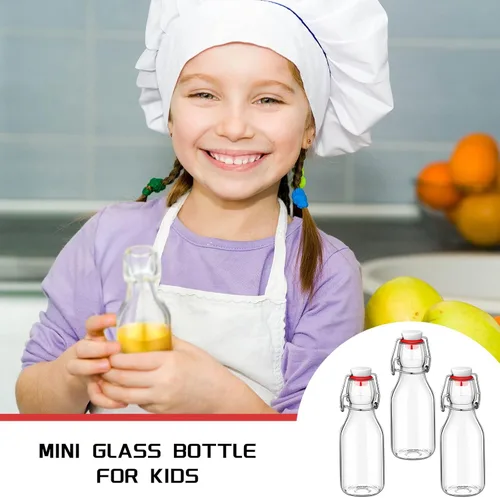 Miniatura 7 de EBOOT Botellas de vidrio con tapón abatible con tapas, claras, con tapa abatible, para cerveza, vinagre, kombucha, con tapones, tapas herméticas