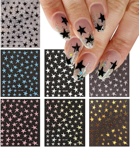 Miniatura 15 de 12 hojas de calcomanías de uñas doradas, calcomanías de uñas autoadhesivas 3D de metal con diseño de rayas geométricas onduladas, diseños de arte