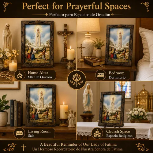 Miniatura 2 de Mrcjsales: imagen de Nuestra Señora de Fátima Virgen de Fátima, pintura al óleo, 24 x 36 pulgadas, 13 x 18 pulgadas, 10 x 12 pulgadas, imagen