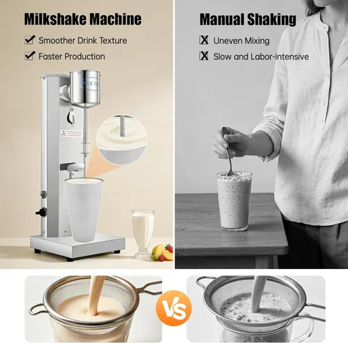 Miniatura 9 de Máquina para hacer batidos de leche comercial, máquina eléctrica para hacer malta, mezclador de bebidas con mezclador de malta de una sola cabeza