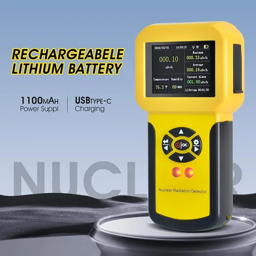 Miniatura 3 de Geiger - Detectores de radiación de contador, medidor de radiación nuclear con pantalla LCD, detector radiactivo, detector de rayos X beta gamma